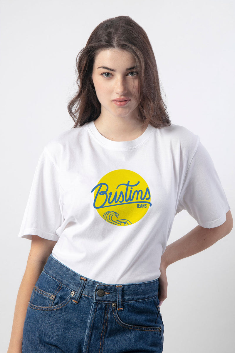 Samarreta de cotó orgànic per a dona amb el logo de Bustins